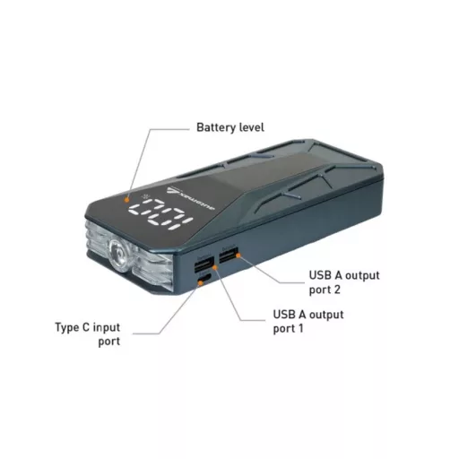 INDÍTÁSRÁSEGÍTŐ gyors indító Power Bank Srarter Indítást segítő egység (bikázó)  5000cm3-ig, Automax 2775