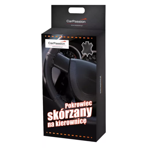 CarPassion Varással Rögzíthető Bőr Kormányvédő 39-41cm