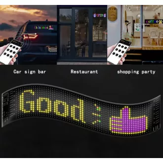   Matrix Pixel LED panel, Bluetooth vezérlés, Alkalmazással programozható, 16x32 LED, 7x17cm, vízálló