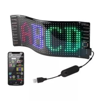   Matrix Pixel LED panel, Bluetooth vezérlés, Alkalmazással programozható, 16x32 LED, 7x17cm, vízálló