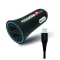 Swissten Szivargyújtóba való USB-s Töltő 12-24V 2,4A 1,2M Lightning Kábel