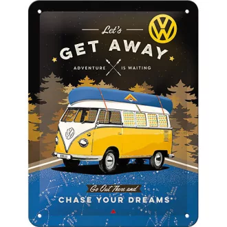 Fémtábla Dekoráció, VW Bus T1, 15x20cm
