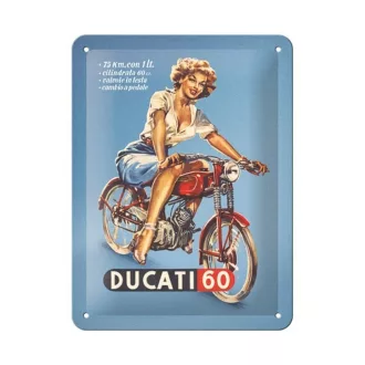 Fémtábla Dekoráció, Ducati 60, 15x20cm