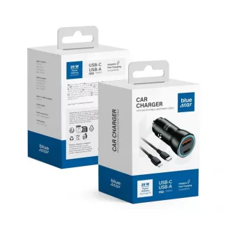   BlueStar, Szivargyújtó Usb Töltő, Usb/USb-c Aljzat, 12V 25W