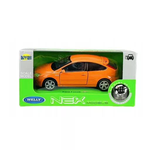 Welly Dobozos Modell Autó Ford Focus ST Narancs/Kék