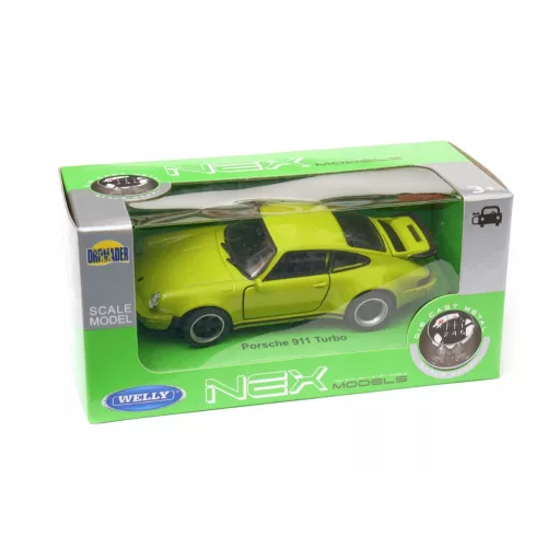 Welly Dobozos Modell Autó Porsche 911 Turbo - Zöld
