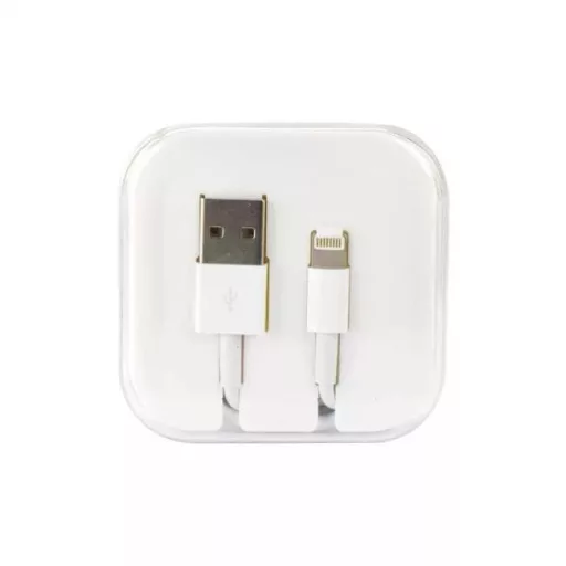 Adatkábel USB-Iphone 5-7 Plus Fehér, Dobozban