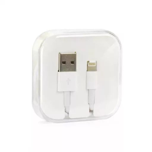 Adatkábel USB-Iphone 5-7 Plus Fehér, Dobozban
