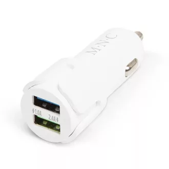 MNC Szivargyújtós USB töltő - 2xUSB - fehér - 2,4A