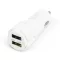 MNC Szivargyújtós USB töltő - 2xUSB - fehér - 2,4A