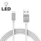 DELIGHT ADATKÁBEL USB-MICRO USB 1M MAX 2A LED FÉNNYEL FEHÉR