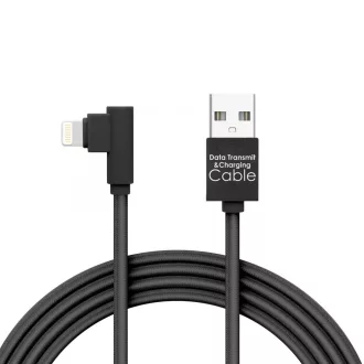 ADATKÁBEL USB-LIGHTNING FEKETE 2A 2M 90° GAMER