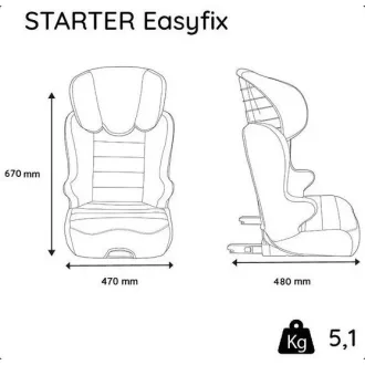 Nania Gyerekülés 15-36kg Easyfix, Starter Silver