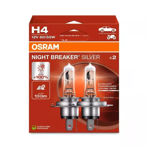 IZZÓ Osram 12 V H4 +100% PÁR NBS SILVER