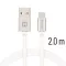 SWISTEN ADATKÁBEL USB-USB-C 3A 2M TEXTIL BEVONATTAL EZÜST