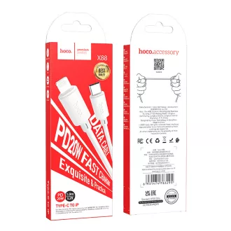 Hoco Töltő és adatkábel Type-C/Lightning csatlakozóval 1 méter PD 20W 2,4A