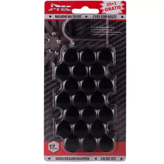 J-TEC KERÉKCSAVAR KUPAK 17MM 21DB FEKETE MŰANYAG
