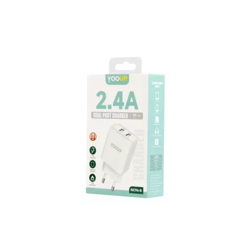 HÁLÓZATI TÖLTŐ YOOUP NC96-B 2XUSB-A 2,4A