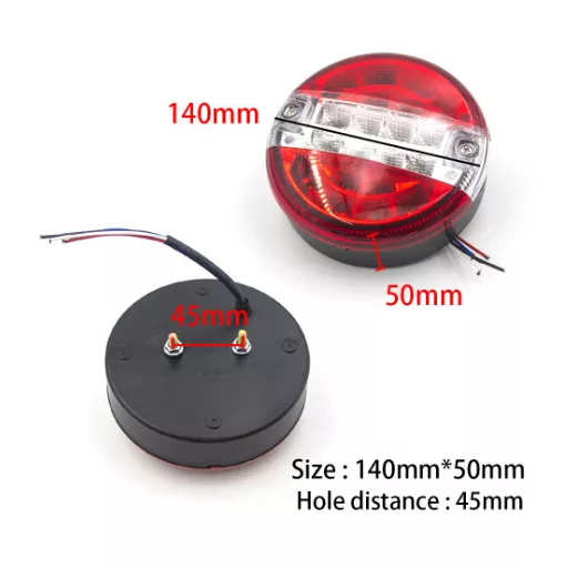 31041 Hátsó Kerek LED lámpa - 3 funkciós - 12-24V - 140mm