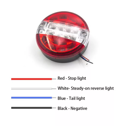 31041 Hátsó Kerek LED lámpa - 3 funkciós - 12-24V - 140mm