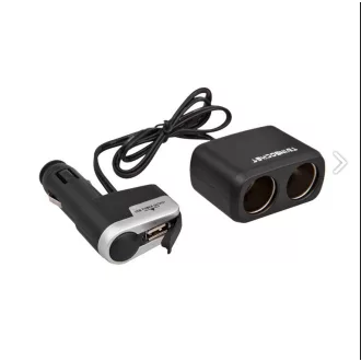 SZIVARGYÚJTÓ ELOSZTÓ 2-ES 12/24V USB CSATLAKOZÓVAL