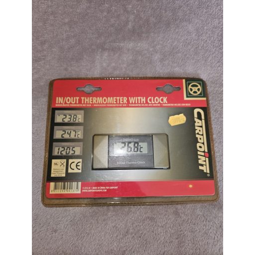 Hőmérő digitális külső-belső órával Carpoint