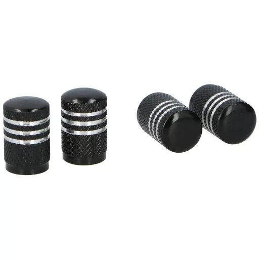 Dunlop Szelepsapka, ALU, Műanyag maggal, Fekete, 4db