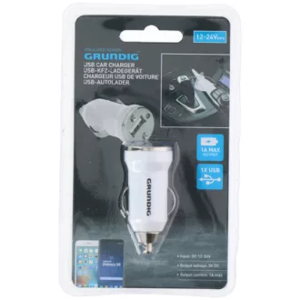Grundig Szivargyújtós USB töltő, 12/24V, 1A