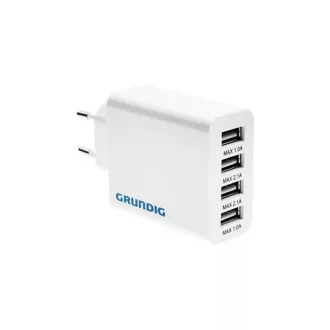 Grundig, Hálozati Töltő, 4-es, 230V 2X1A/2,1A