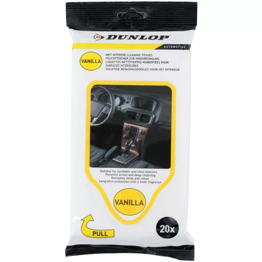 Dunlop Nedves Törlőkendő Beltérre 20 db Vanília
