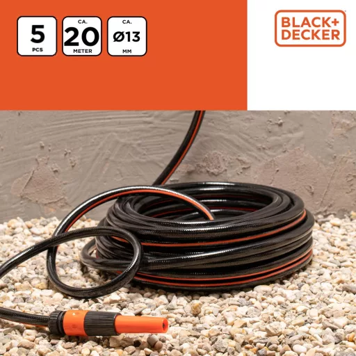 Black & Decker locsolótömlő készlet, 20méter, 1/2" (12mm) átmérő