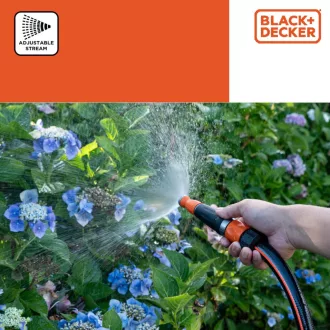 BLACK&DECKER - Kerti tömlő szórópisztoly - Állítható vízhozam - 12 x 3,5 x 3,5 CM