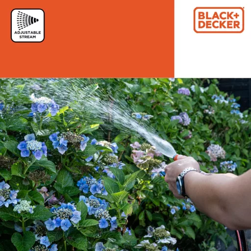 BLACK&DECKER - Kerti tömlő szórópisztoly - Állítható vízhozam - 12 x 3,5 x 3,5 CM