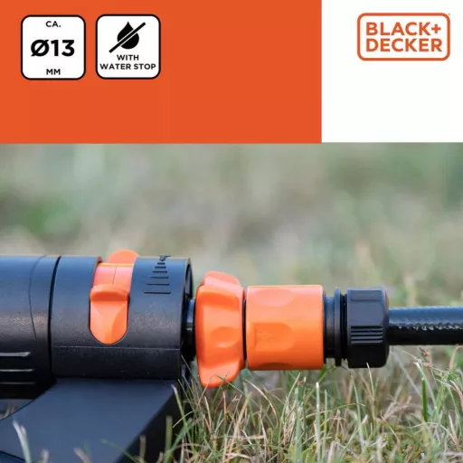 Black & Decker Gyors Tömlőcsatlakozó, Vízstopos 1/2"