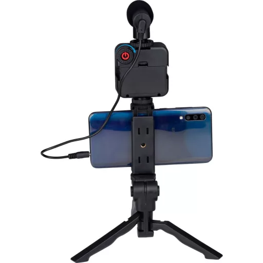 Grundig 3 az 1-ben szelfi stúdió vlogging készlet világító mikrofonnal és állvánnyal