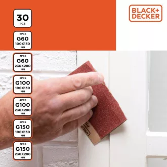 Black & Decker Csiszolópapír Szett, 30db-os 6 méret