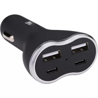 AllRide Szivargyújtós Töltő, 2xUsb/USb-C, 12/24V
