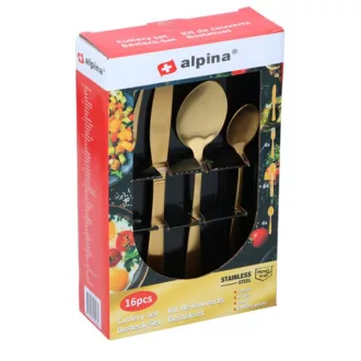 Alpina Evőeszköz Készlet, Arany 16db