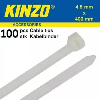 KÁBELKÖTÖZŐ 400X4,8 FEHÉR KINZO
