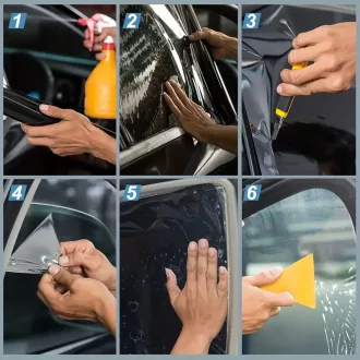SZÉLVÉDŐFÓLIA CSÍK FEKETE (Szélvédő napvédő)