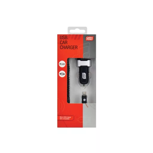 Carpoint SZIVARGYÚJTÓ TÖLTŐ USB+8 PIN LIGHTNING 120 CM