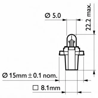 Philips Műszerfal izzó Pár 12V 1,2 W  BAX8,3S/1,35