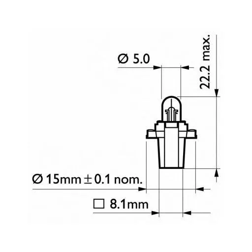 Philips Műszerfal izzó Pár 12V 1,2 W  BAX8,3S/1,35