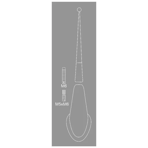 YNERGIE, Univerzális alu antenna szár- fekete - 12cm 5/6mm