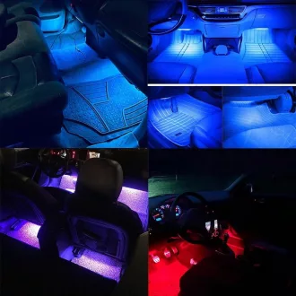   RGB Autó Beltéri Hangulatvilágítás – 12V + Applikációval vezérelhető