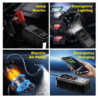   4 az 1-ben Intelligens Jumper/Starter és Kompresszor - 1000A - 8000mAh - 100W