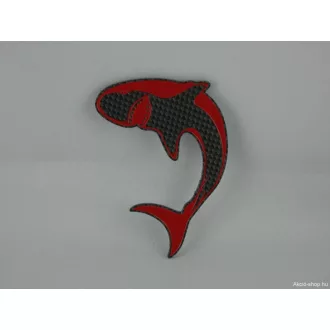 Öntapadó embléma Cápa karbon-piros