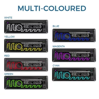   CD/MP3 fejegység - Bluetooth, FM tuner, USB, SD, AUX - változtatható háttérvilágítás