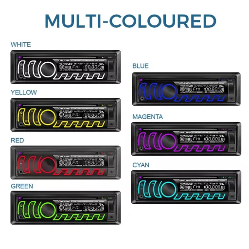 CD/MP3 fejegység - Bluetooth, FM tuner, USB, SD, AUX - változtatható háttérvilágítás