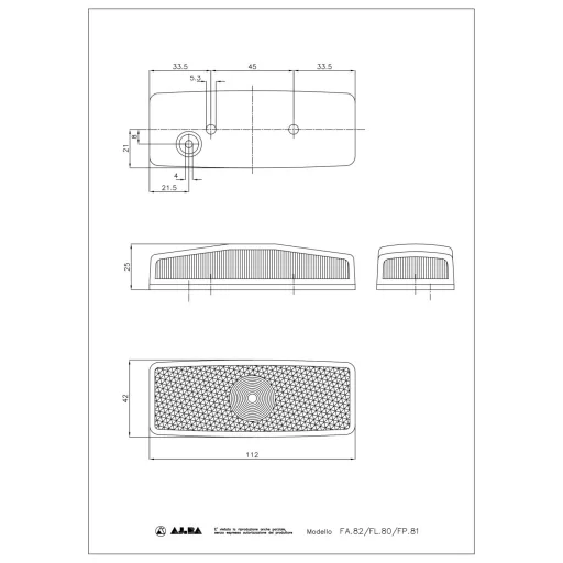 Ajba FA82 Szélességjelző, Fehér